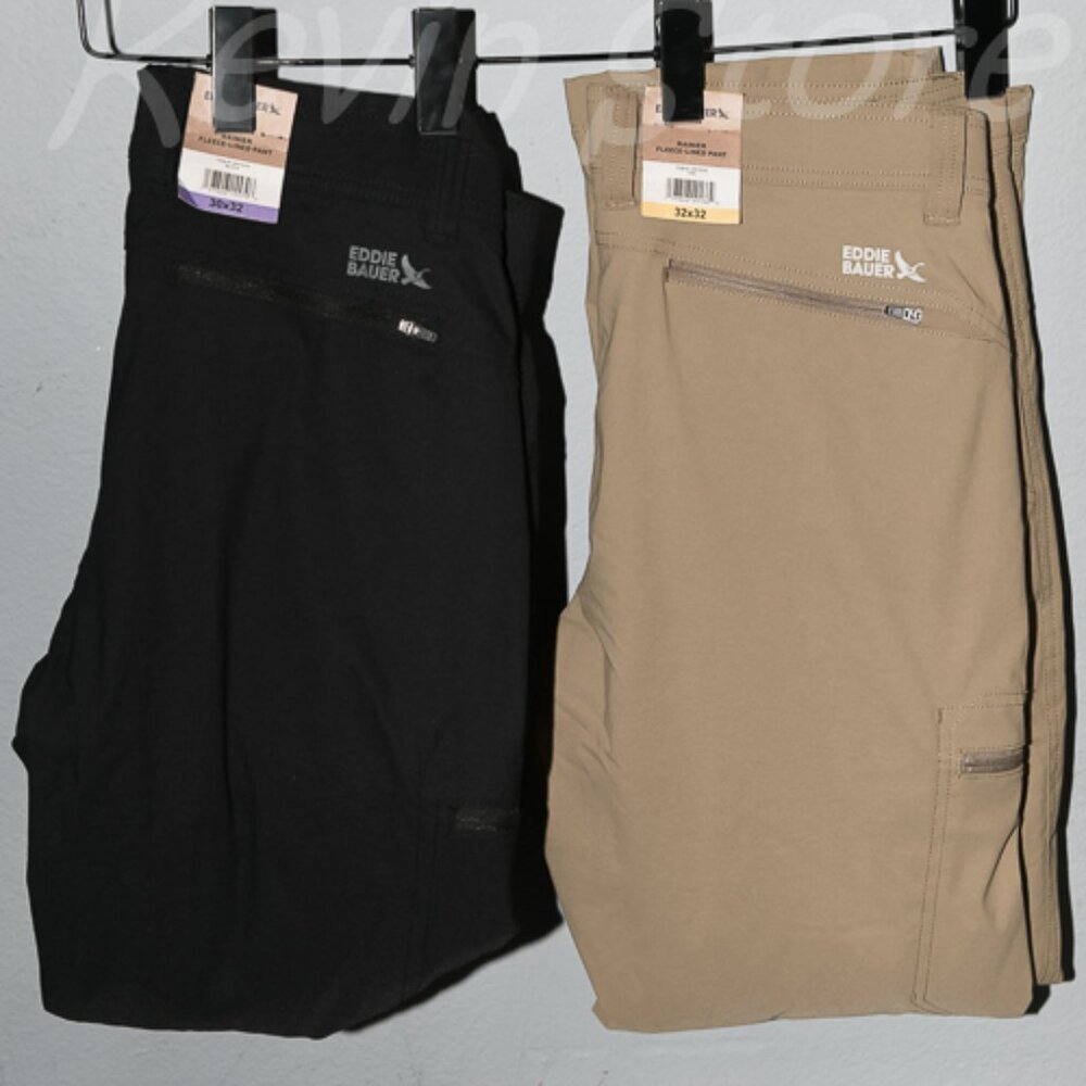 2 pairs Eddie Bauer Men's Fleece Lined Pants. Price is for 2‎ pairs